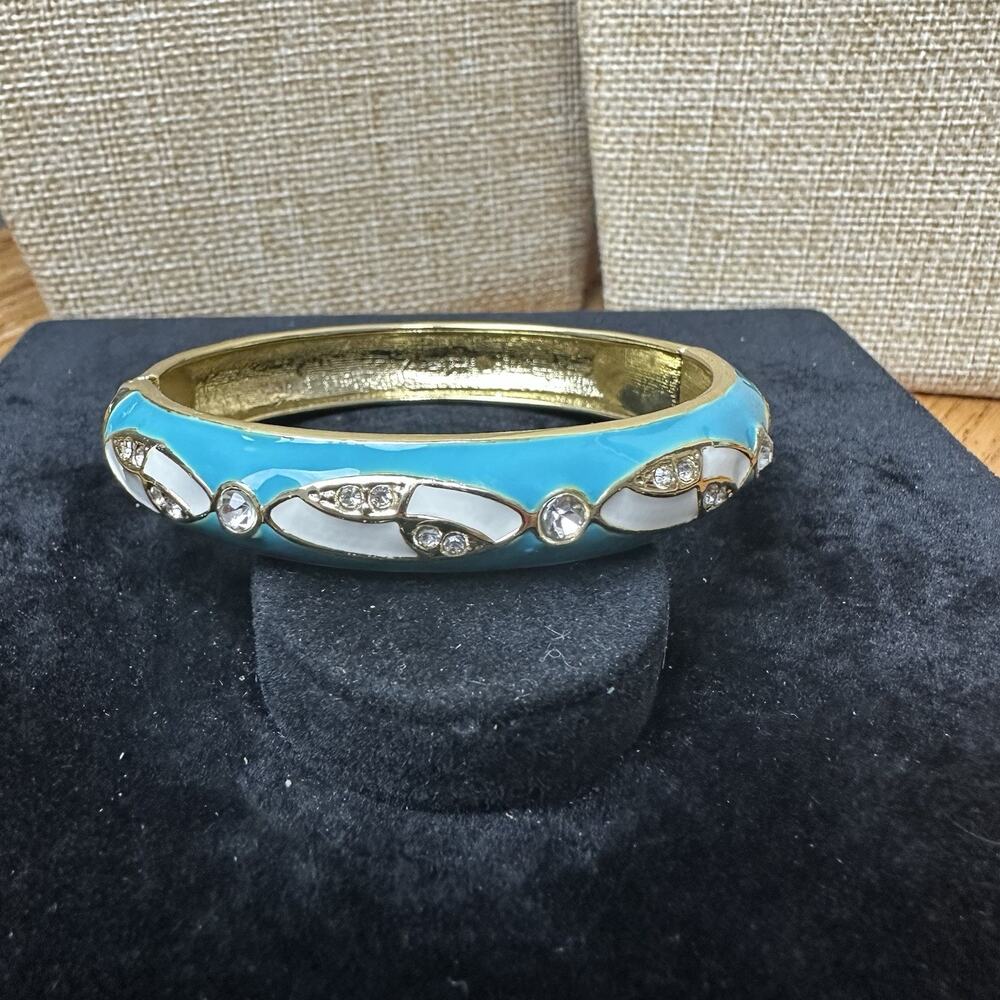Sequin Nordstrom Multicolor Gold Tone Statement Enamel Bangle Bracelet # 423